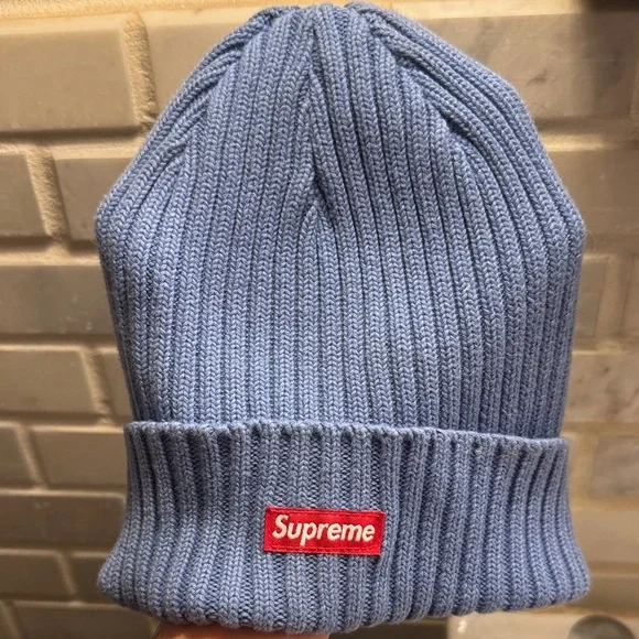 Supreme | Accessories | Supreme Light Blue Ribbed Beanie | Poshmark